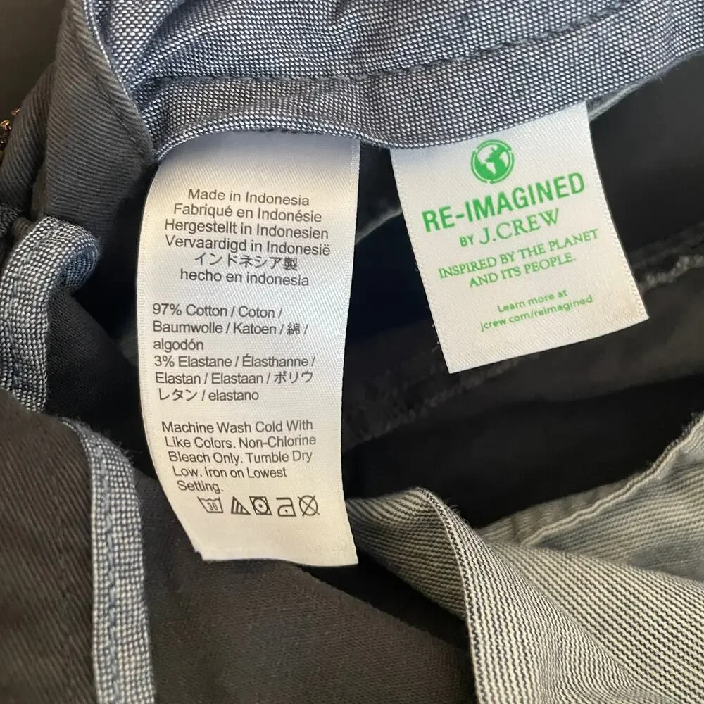 J. Crew 484 Slim-Fit Stretch Chino Pant in Faded Black 34 x 30 Workwear Casual